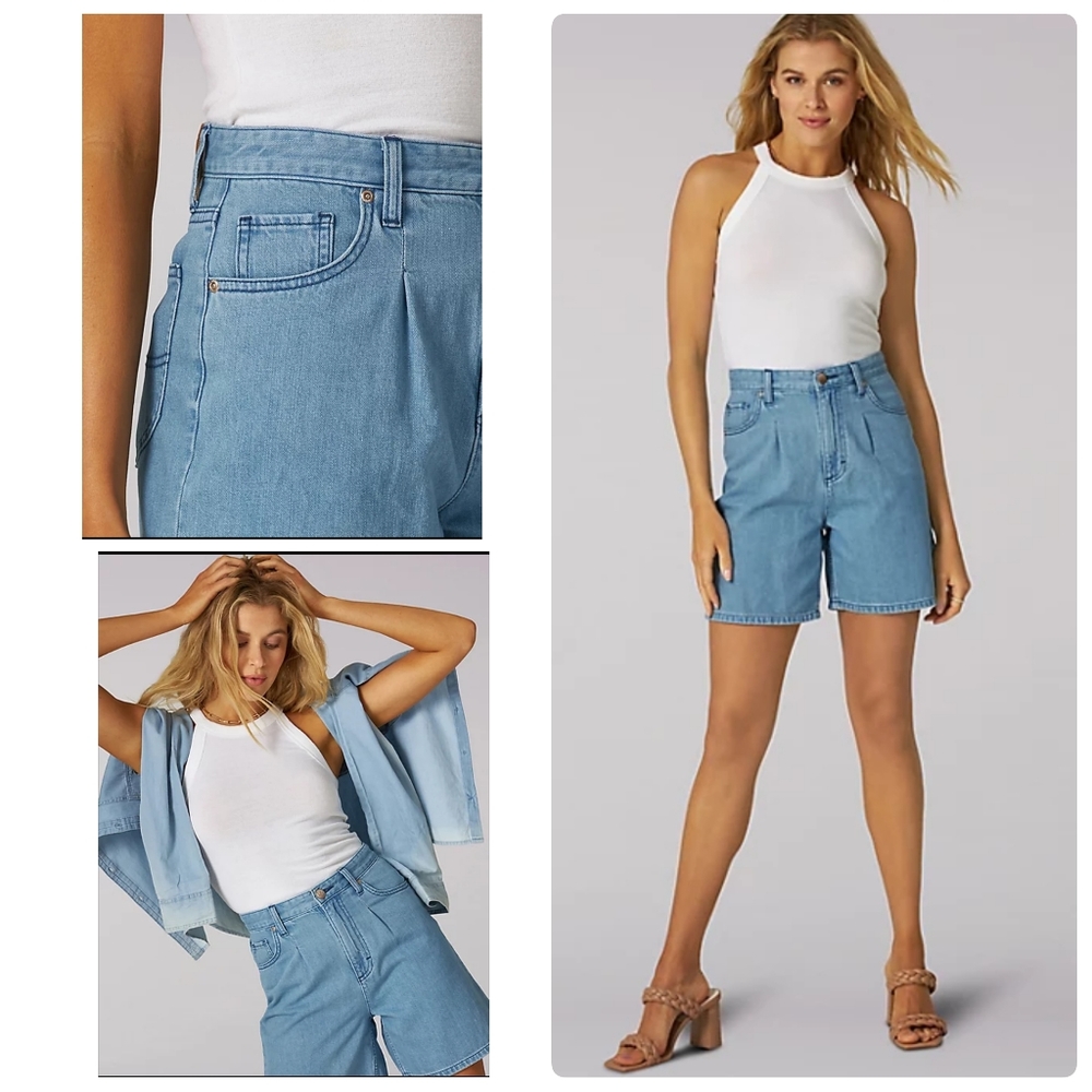 Vintage Granola Girl Y2K 90s Lee Mom Jean Very High Rise Shorts size 32▪